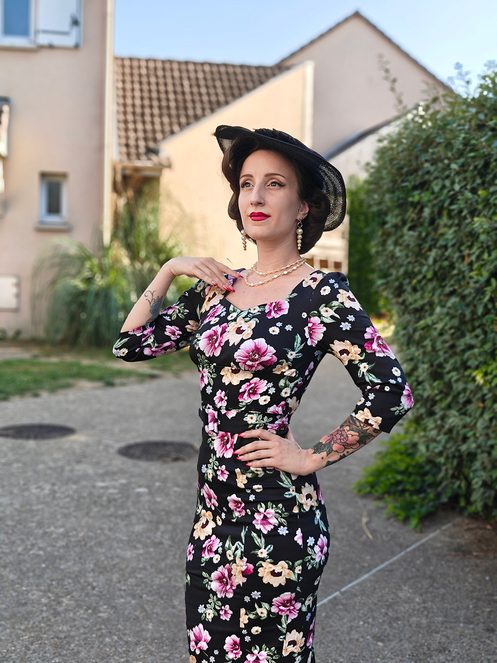 Emily Floral Wiggle Dress